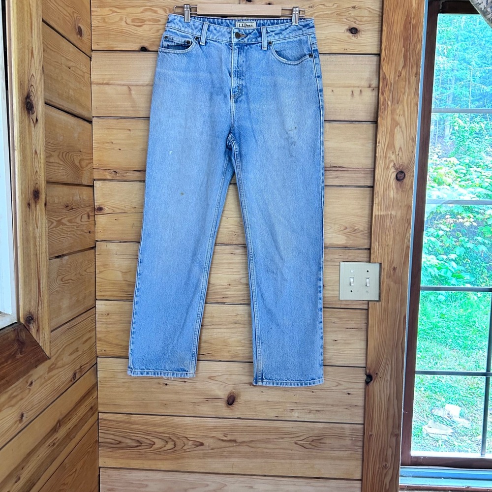 Vintage Straight Leg Jeans Women Size 10 Regular Light Indigo Stonewash LL Bean